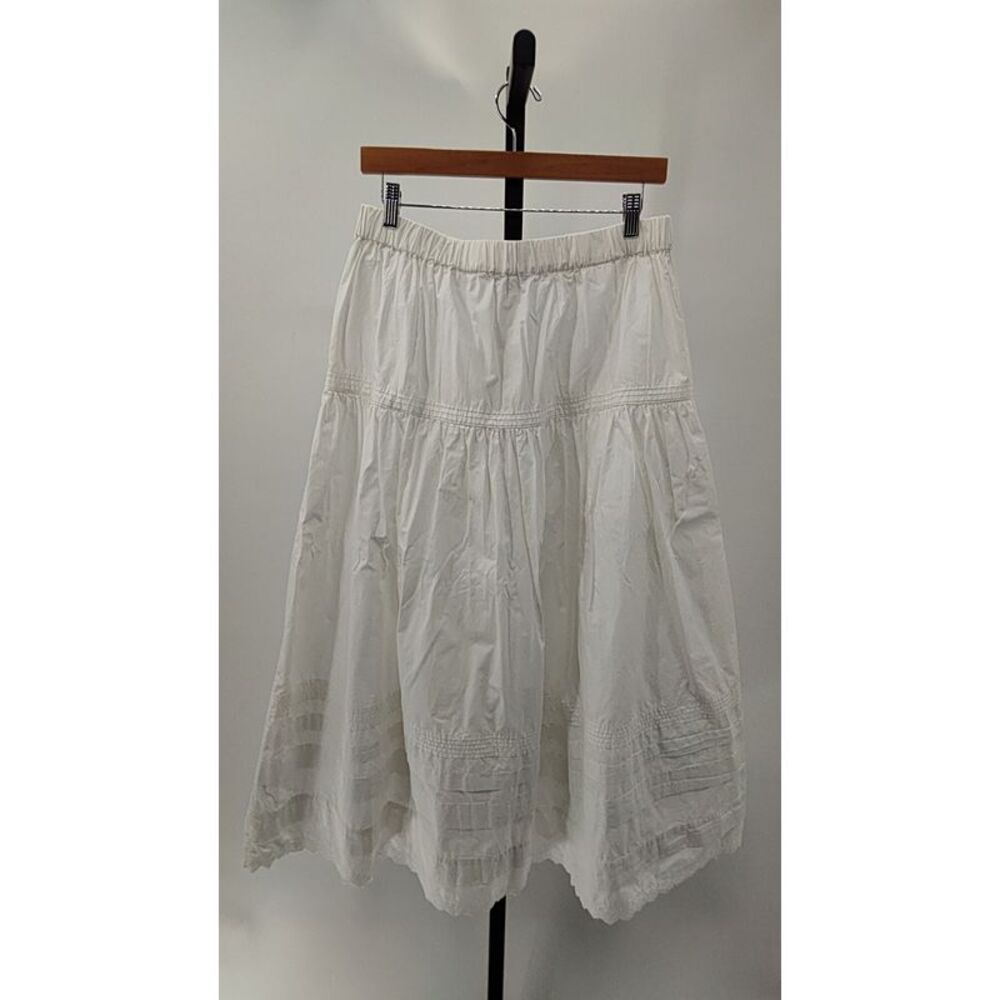 Quince Womens Cotton Poplin Pintuck Maxi Skirt White S - Picture 3 of 3